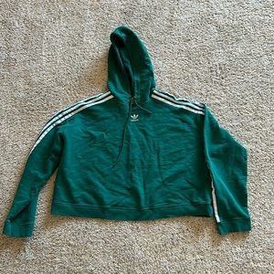 Green adidas cropped hoodie